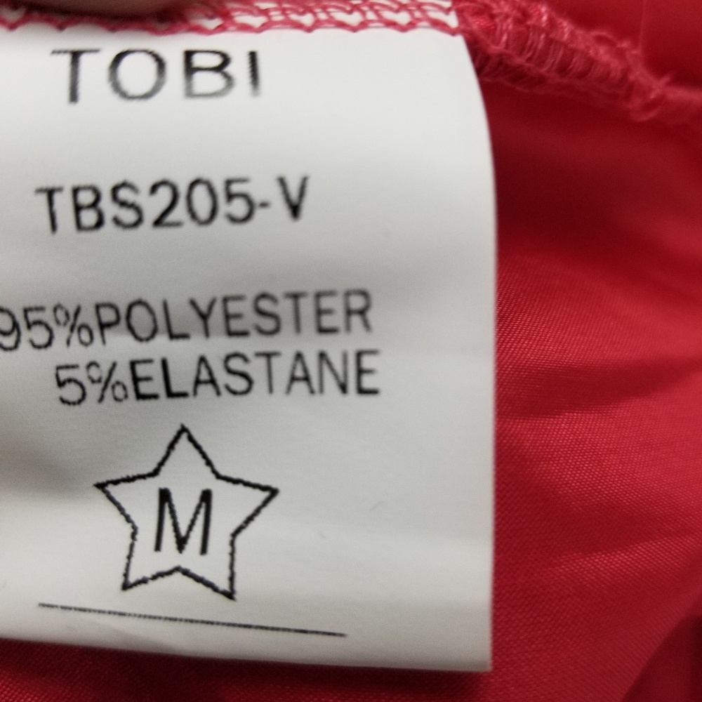 Tobi Red Velvet Dress Short Skater Sz M - Picture 5 of 6